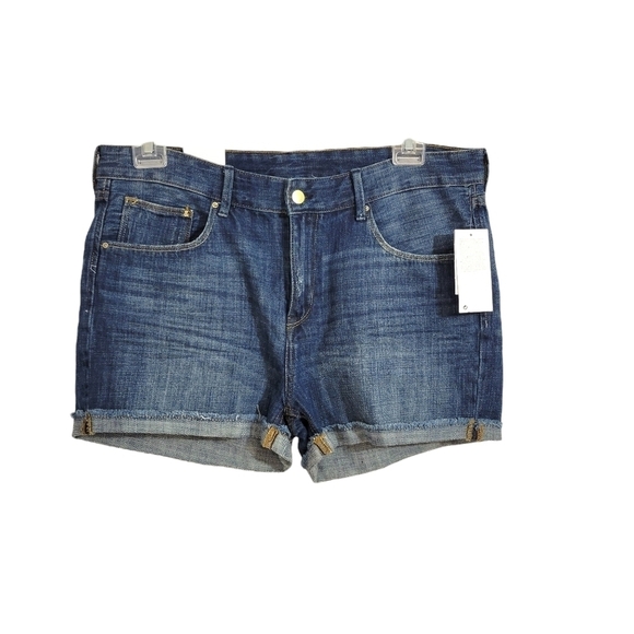 NWT H&M &Denim Rolled Frayed Cuff Jean Shorts - Picture 1 of 4